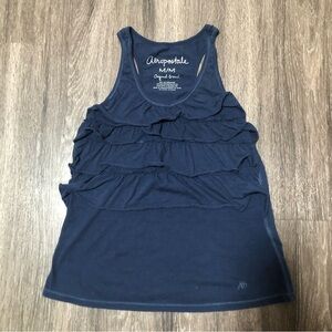 Aeropostale Y2K Navy Blue Tiered Ruffle Tank Top | Racerback | Size M